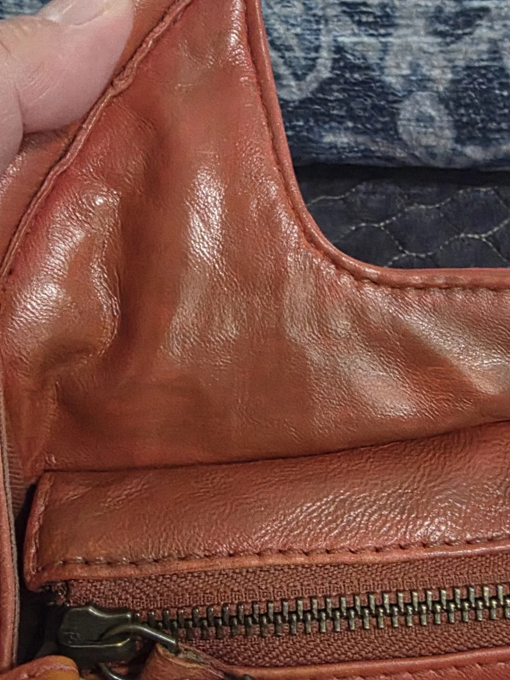 Antropologie Julien Leather  Crossbody Bag in Burnt Orange.